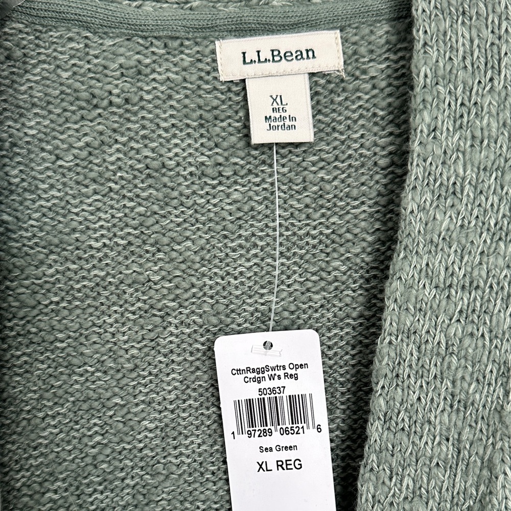 L.L. Bean Sea Green Knit Cardigan - Picture 2 of 4